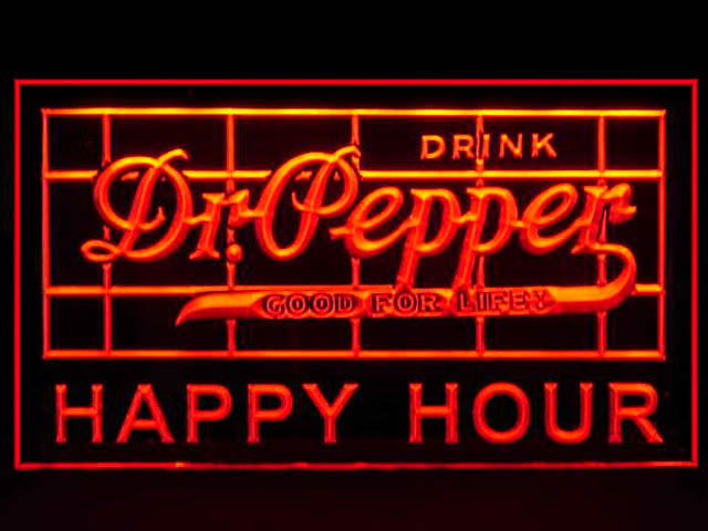 Dr Pepper HAPPY HOUR Neon Light Sign